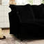 High Back Armchair With - Black Corduroy Upholstery Modern Design