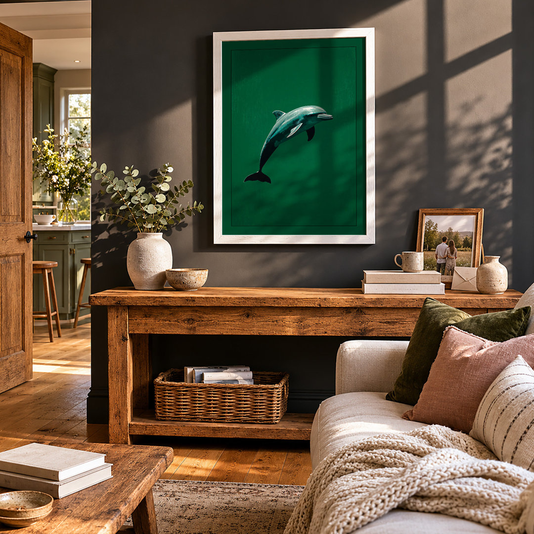 Leaping Dolphin Coastal - Framed Print