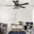 52" Lea 5 - Blade Geometric Cut Crystal Ceiling Fan with Pull Chain