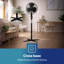 GEEPAS 16” Pedestal Free Standing Cooling Fan | 3 Speed 3 Blades Wide Angled Oscillation | Pivoting Head & Adjustable Height | Powerful Airflow Floor Fan | Home Office Use, 1 Year Warranty Black 45W