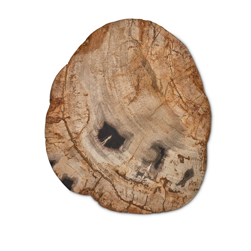 Solid Wood Accent Stool, Natural Dark