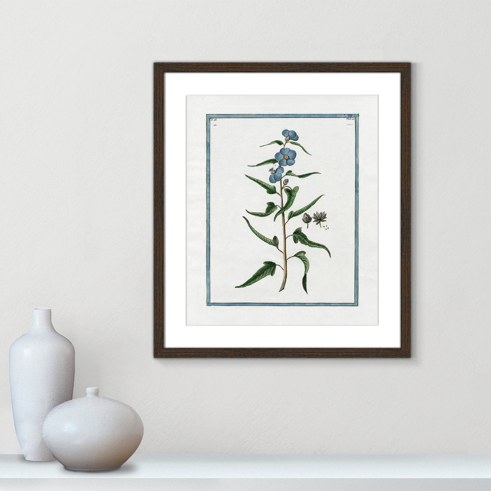Colombe "Shabby Elegance Botanical I" Print, 16" W x 19" H, Walnut Framed