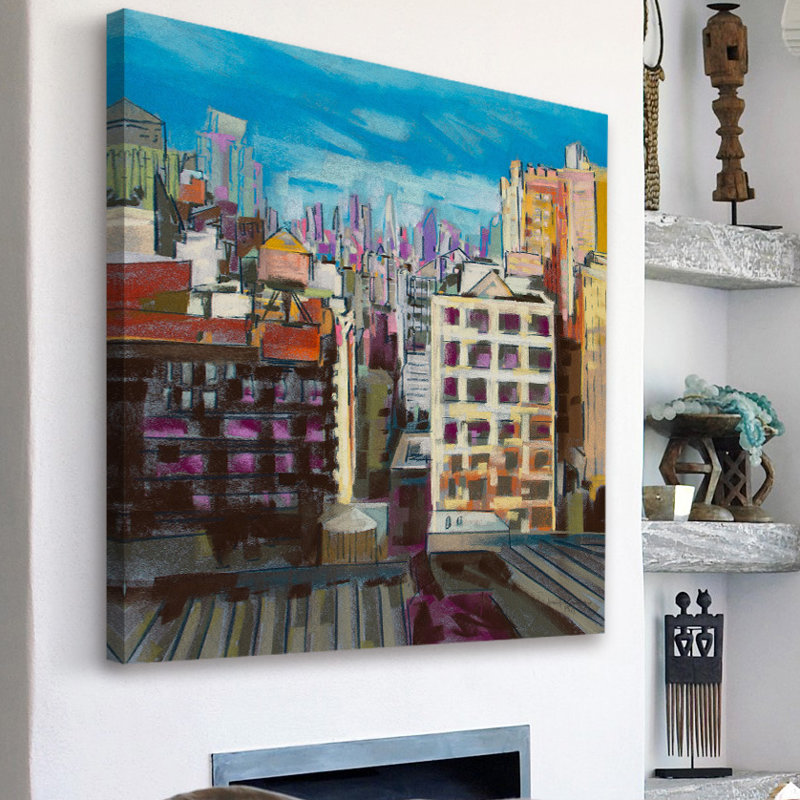 Towards the Freedom Tower Blue Canvas Cityscape Painting