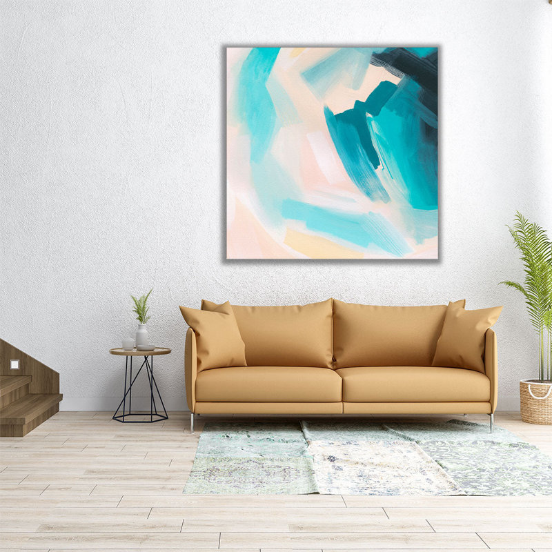 Aquamarine Turbulence II - reproduction d'art sur toile, H 24 po x l 24 po