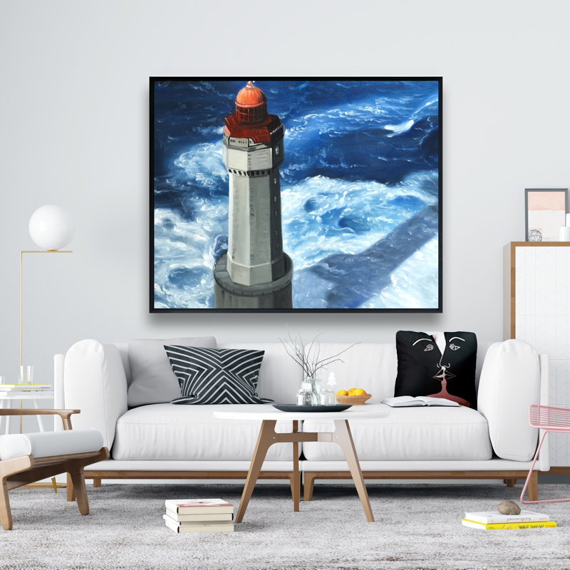 Le phare de jument - Toile bleu marine Home Decor