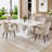 Modern Faux Marble Rectangular Dining Table With Pedestal Base