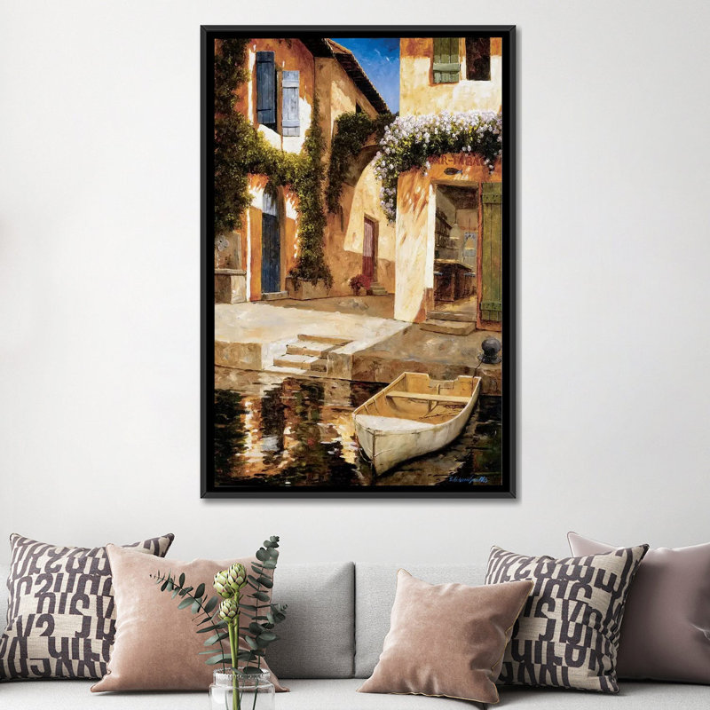 « déjeuner », impression sur toile, H 26 po x l 18 po x P 1,5 po, Toile encadrée noire, Pas de tapis