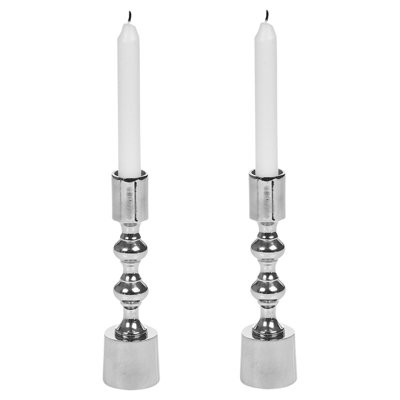 2 Piece Metal Tabletop Candlestick Set