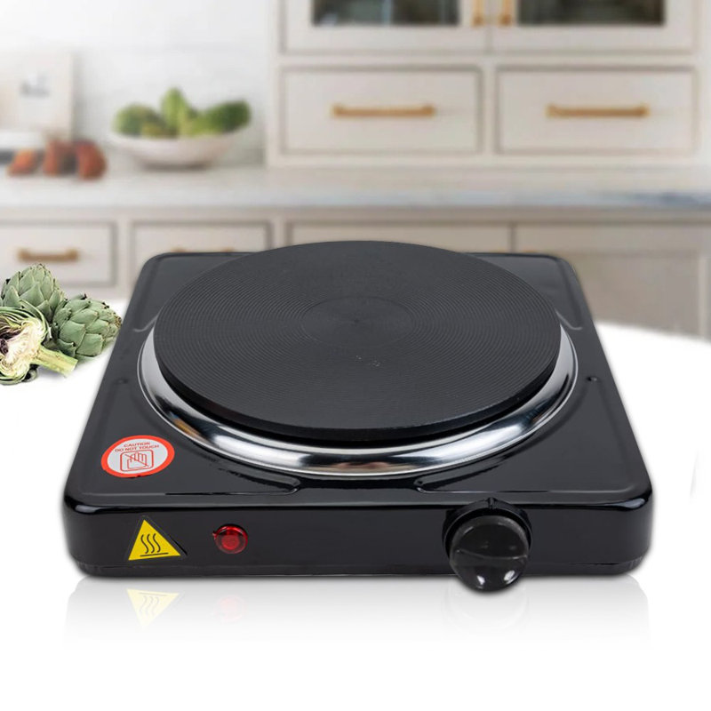 Plaques de cuisson électriques en fonte pour comptoir simple / double 2000w, 2.95" H × 8.27" W × 8.27", 1