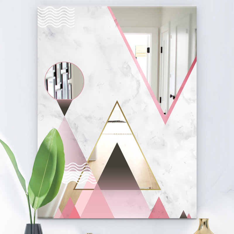 Miroir d'appoint Mid-Century Triangular Spacy Spheres, H 39,4 po x l 29,5 po