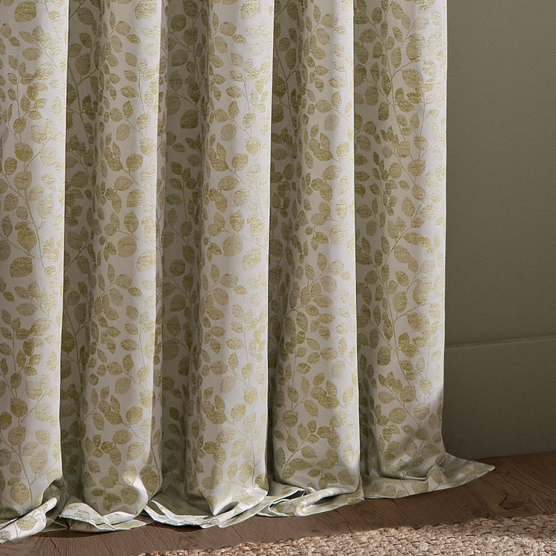 Room Darkening Curtain Panel Pair, Green, 117cm Width x 137cm Drop
