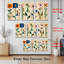 Art mural géométrique sur toile, motif Mid-Century (ensemble de 3)-1425572103