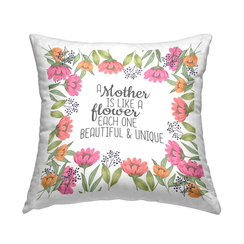 Coussin décoratif floral imprimé fête des Mères par Kim Allen