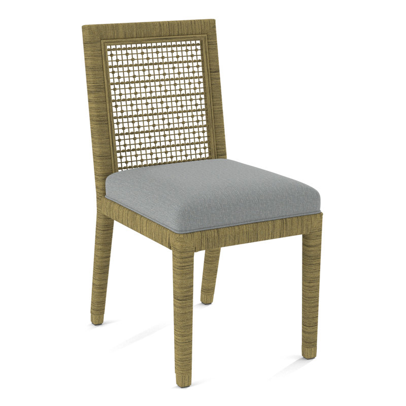 Pine Isle Side Chair, Honey, Beige Performance Fabric; 0851-73