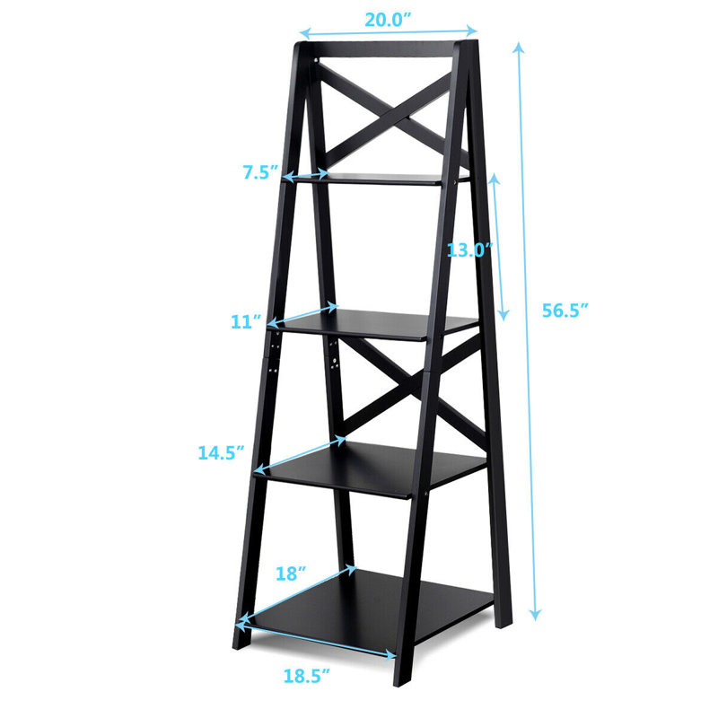 Lessard Ladder Bookcase, Black