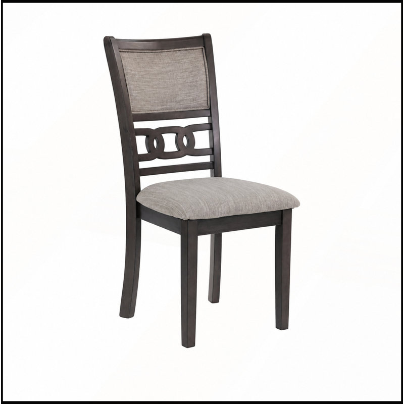 Ensemble de 2 chaises de salle à manger rembourrées modernes en tissu pour petites salles à manger et appartements, Gris