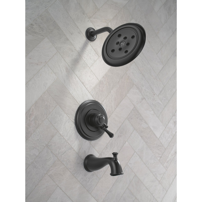 Robinet de baignoire et douche avec moniteur, Noir mat
