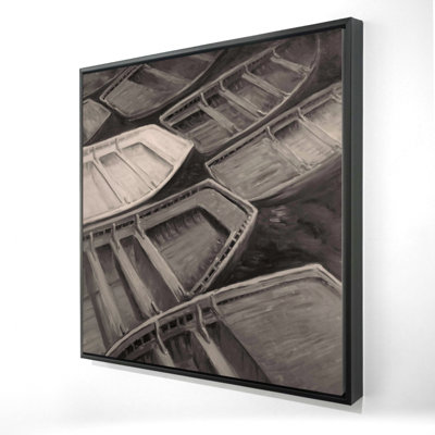 «Small Canoes Sepia Style» sur toile
