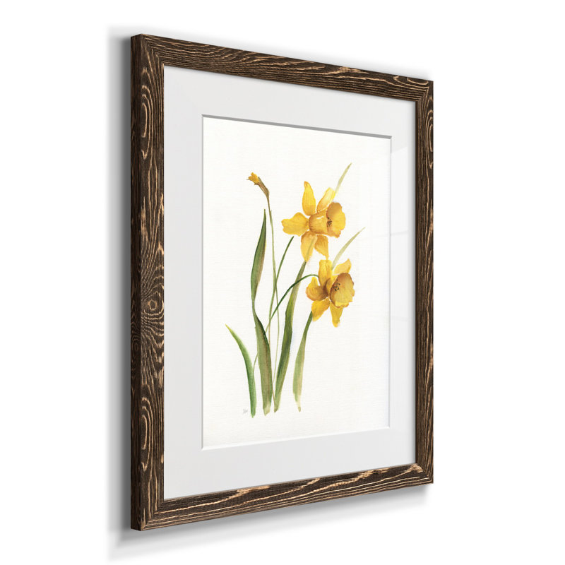 Ocre botanique I - Cadre photo, reproduction d'art sur papier, H 20 po x l 17 po x P 1,5 po, Noyer