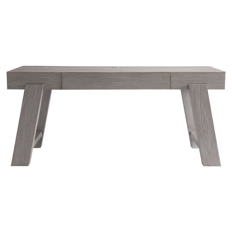 Trianon Contemporary Solid Wood Writing Desk with USB Port, Beige