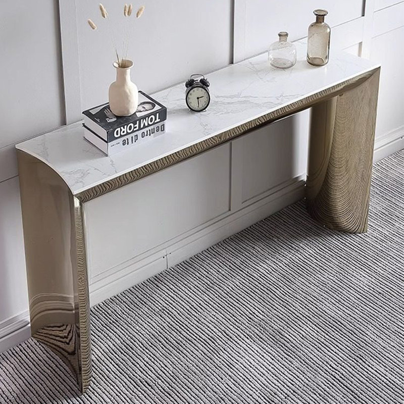 Console en pierre frittée de style italien, 33.4" H x 47.2" W x 15.7" D