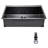 25" Kitchen Sink Top Mount Single Bowl Drop-In Basin Stainless Steel Black