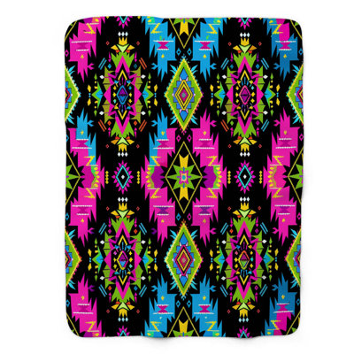 Aztec Inspired Art - 1 Piece Premium Sherpa Blanket