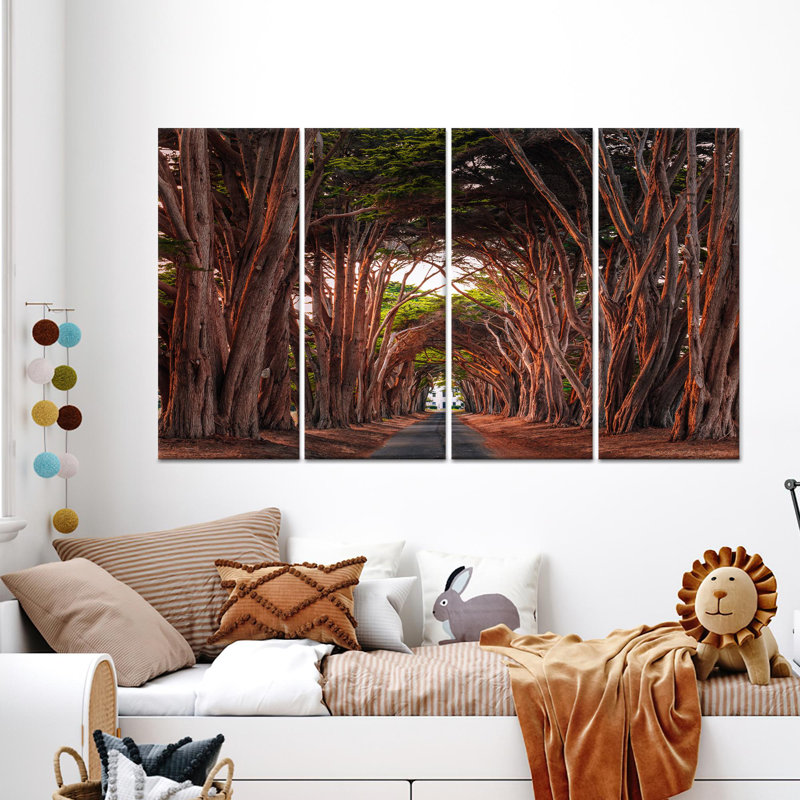 «Elegant Cypress Tree Tunnel», reproduction d'art sur toile, toile tendue 4P, 43,3 po H x 63 po l