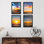 «Coastal Summer Ocean Sea Sunset Horizon», ensemble de 4 décorations murales colorées, impression encadrée sur papier, 4 pièces