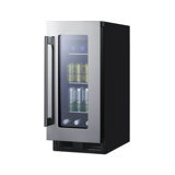 Summit Appliance 14.75'' W Convertible 30 Cans (12 oz.) 2.3 Cubic Feet Beverage Cooler with Reversible Glass Door