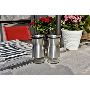 CHEFVANTAGE Salt and Pepper Shakers Set with Adjustable Pour Holes -  Stainless Steel