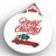 Xmas Merry Christmas Car Wooden Bauble Plaque