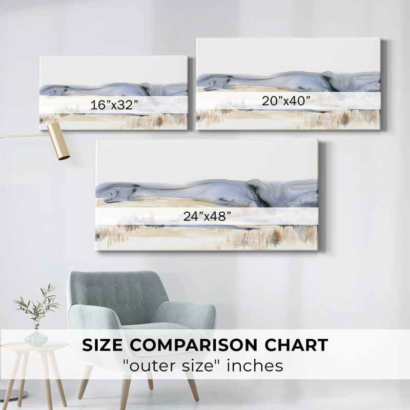 Reedy Flats II - Toile tendue avec châssis - Prêt à accrocher, H 16 po x l 32 po