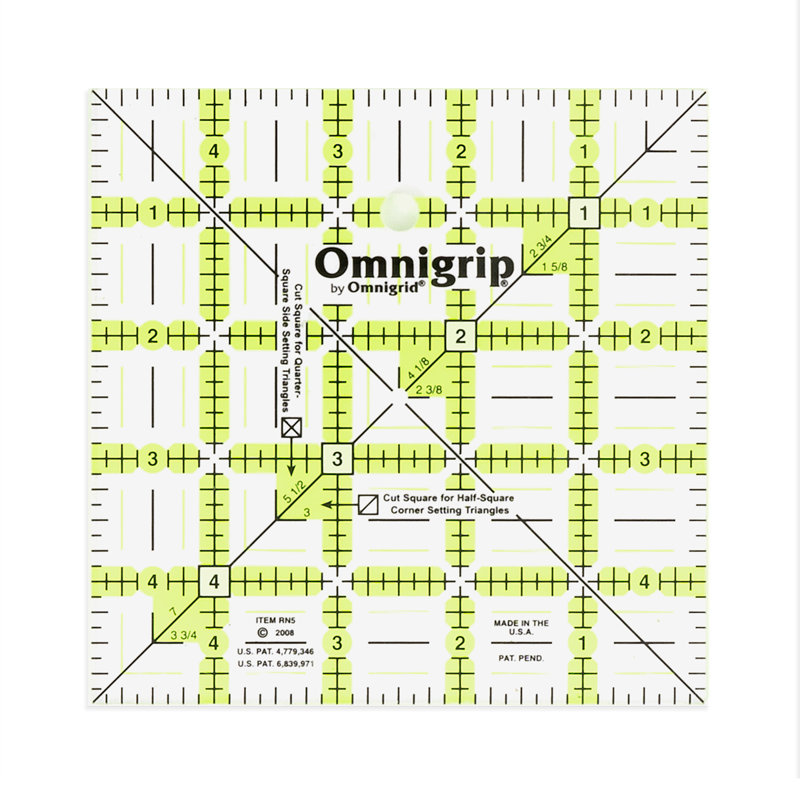 Règle de courtepointe carrée antidérapante Omnigrip 5 po x 5 po