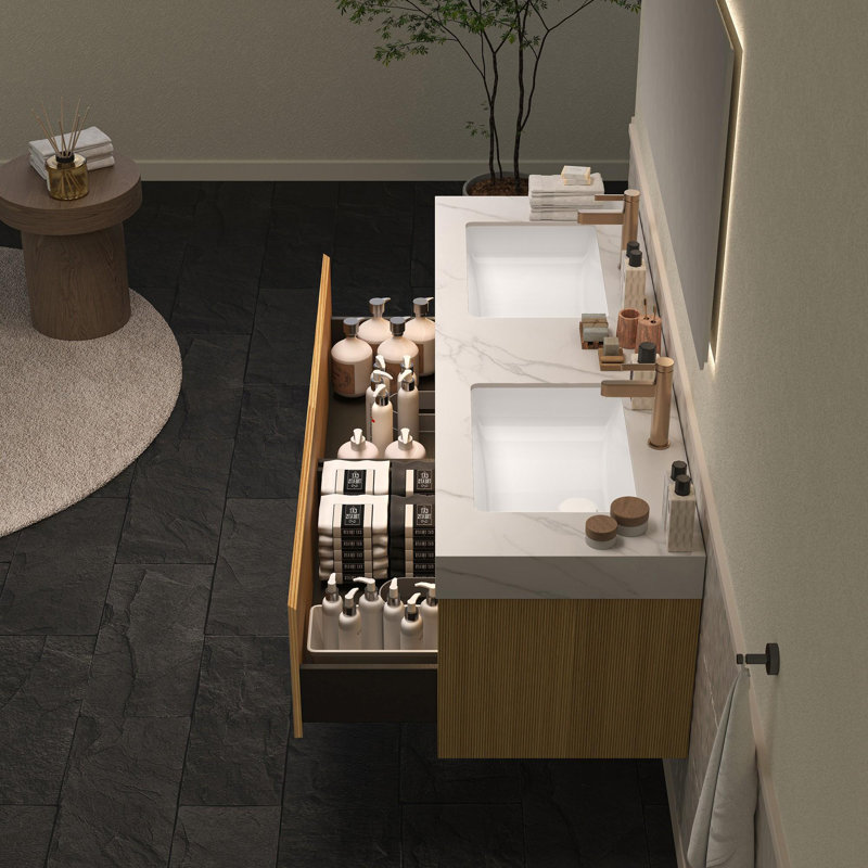 Ensemble de meuble-lavabo double 60 po avec lavabo