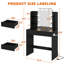 Coiffeuse de maquillage avec miroir lumineux à DEL et prise de courant, bureau de coiffeuse avec 2 tiroirs, 4 tablettes ouvertes et support pour sèche-cheveux pour la chambre à coucher-362518161