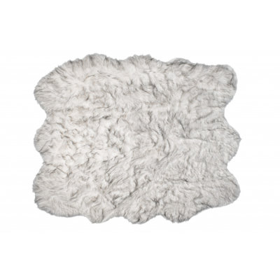 5' X 6' Grey Ombre Faux Sheepskin Non Skid Area Rug