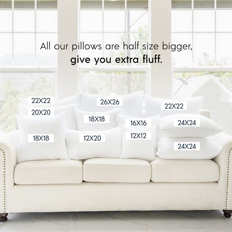 Insert de coussin décoratif 100% coton , 20 po x 20 po