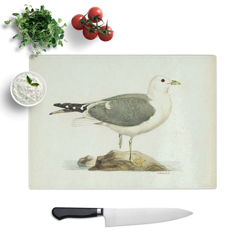 Tempered Glass a Common Gull Chopping Board, 39 cm W x 28.5 cm L