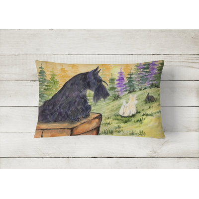 Scottish Terrier Outdoor Reversible Throw Pillow