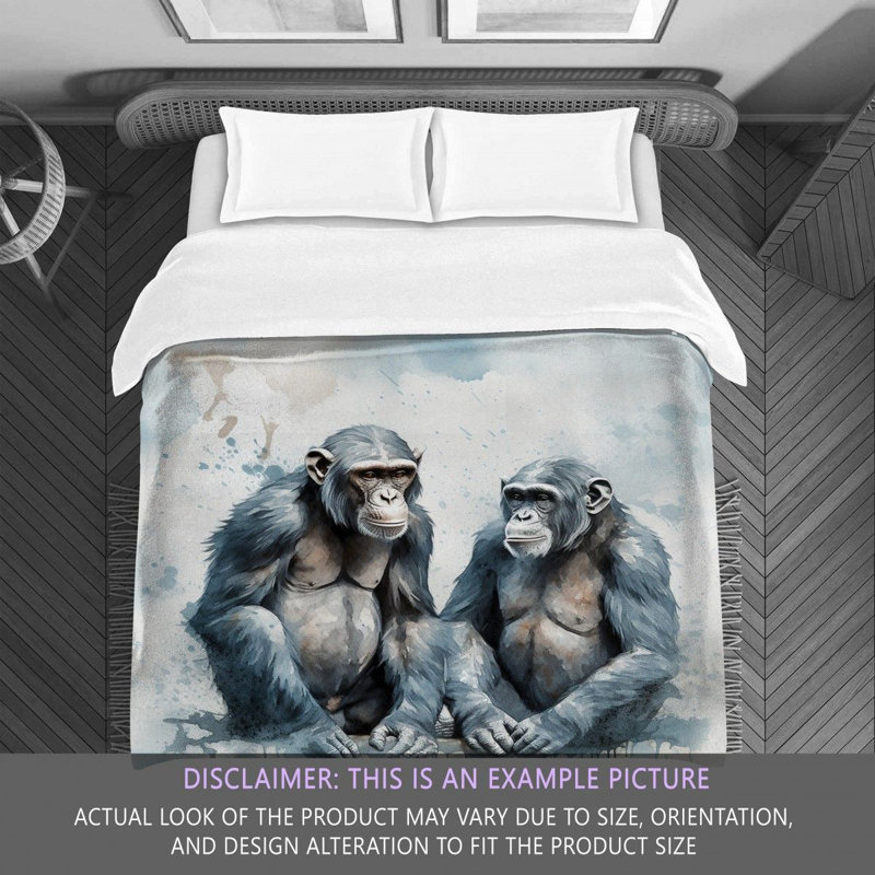 Chimpanzee Wildlife Polyester Comforter, Queen Comforter