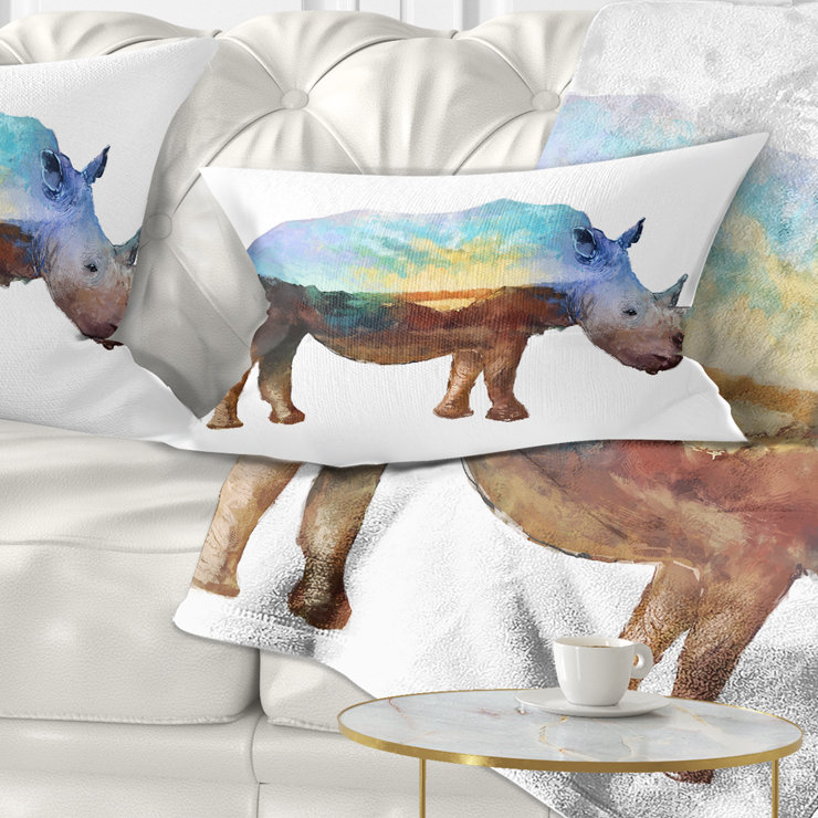 Coussin lombaire à exposition double animal rhino
