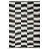 Cameron Striped Area Rug in Black/Ivory