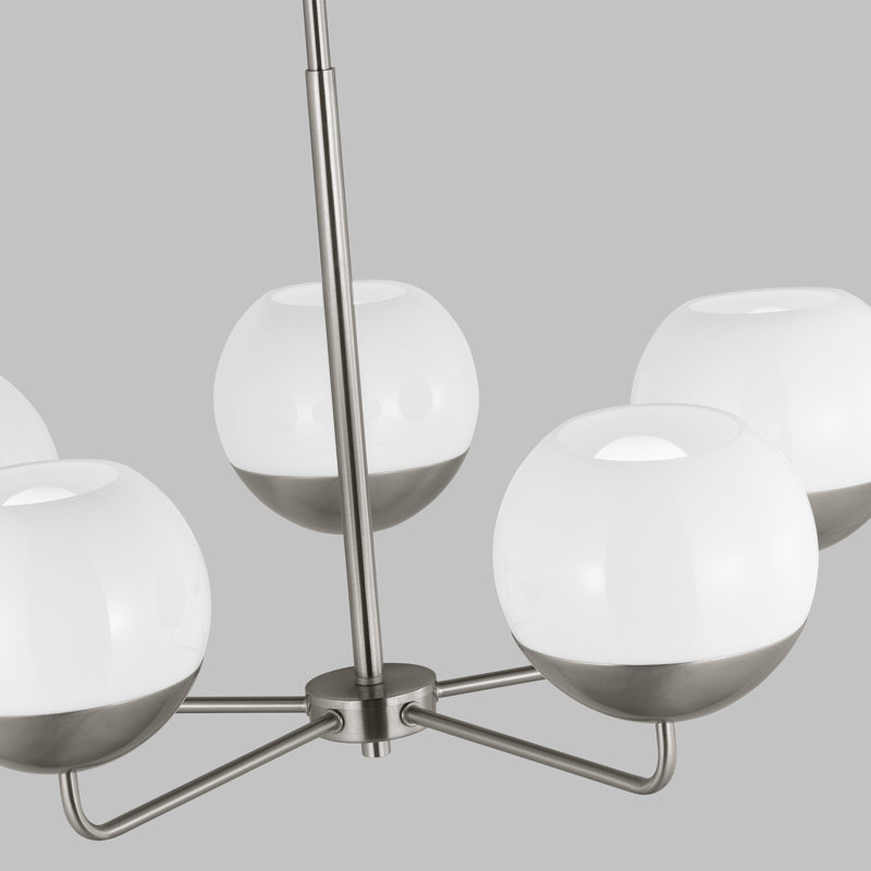 Alvin 5 - Light Chandelier, Brushed Nickel