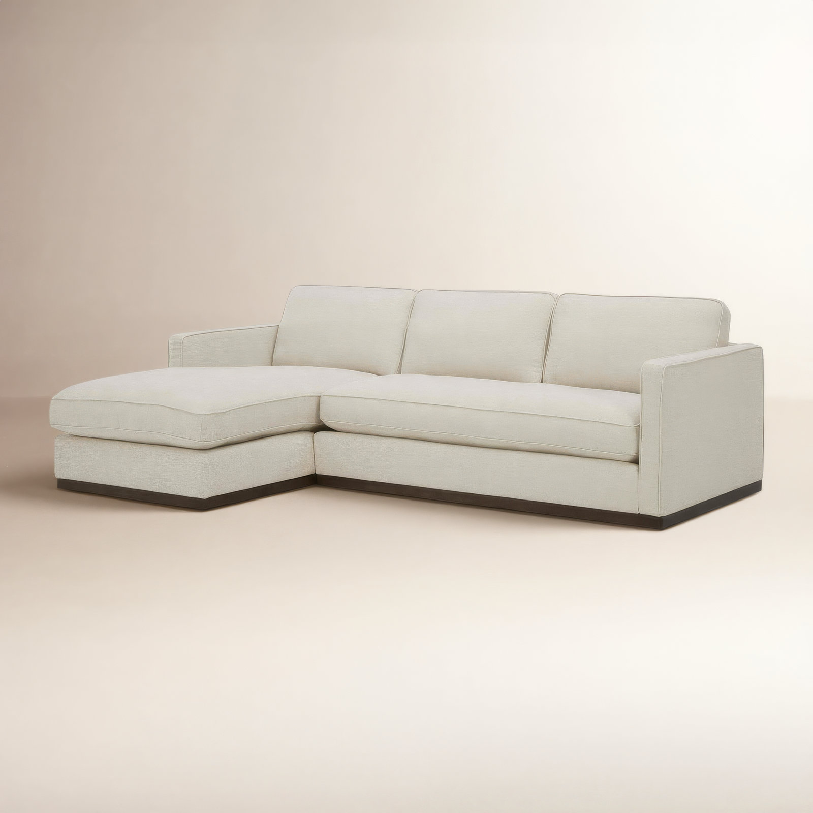 Bobbi Upholstered Chaise L-Sectional, Effie Linen Performance Weave, Left Hand Facing