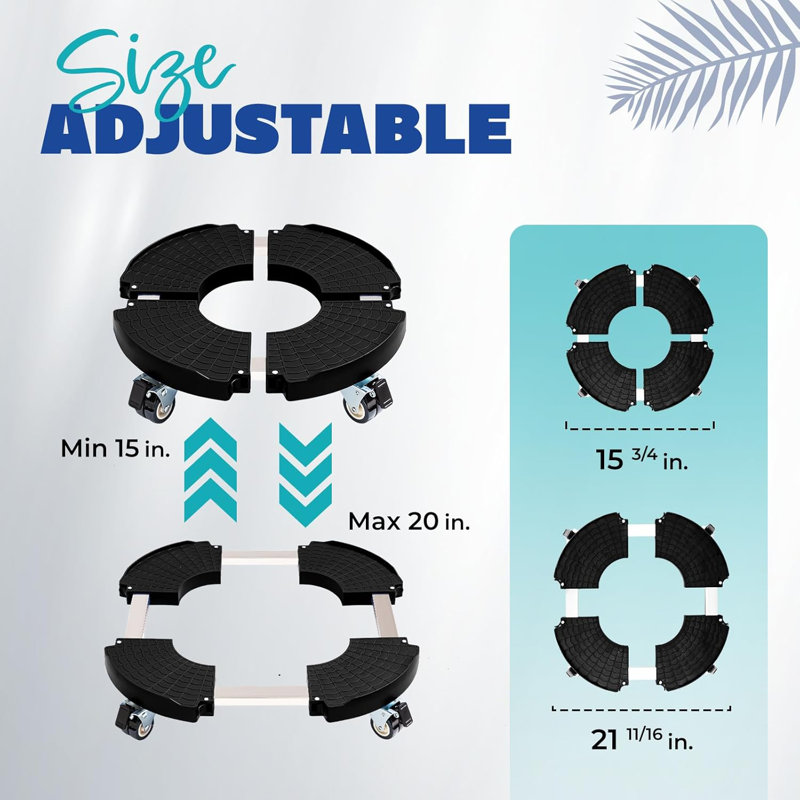 Plastique - plateau rond réglable - 1 pièce, Noir