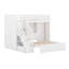 Lit superposé simple au dessus d'un lit double avec escalier, structure de lit superposé en L en bois massif avec garde-robe, USB et lumière-1175584025