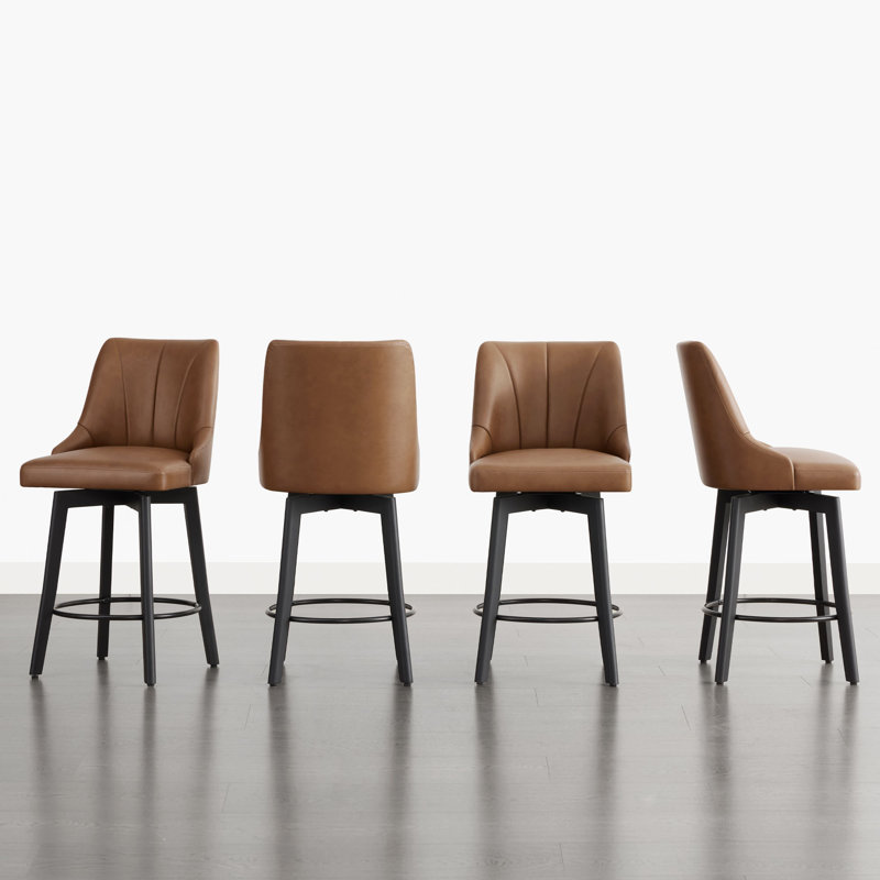 Swivel Upholstered Counter Stool, Brown