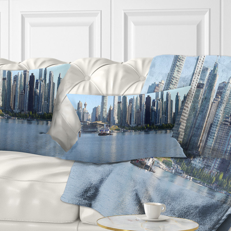 Coussin lombaire à toit d’horizon cityscape photo vancouver bc