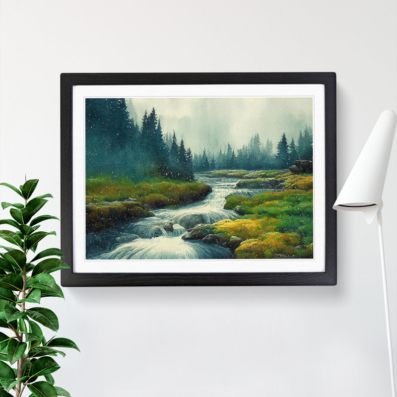 Forest Steam Vol.2 - Framed Print, 46cm H x 64cm W x 2cm D, Black Framed